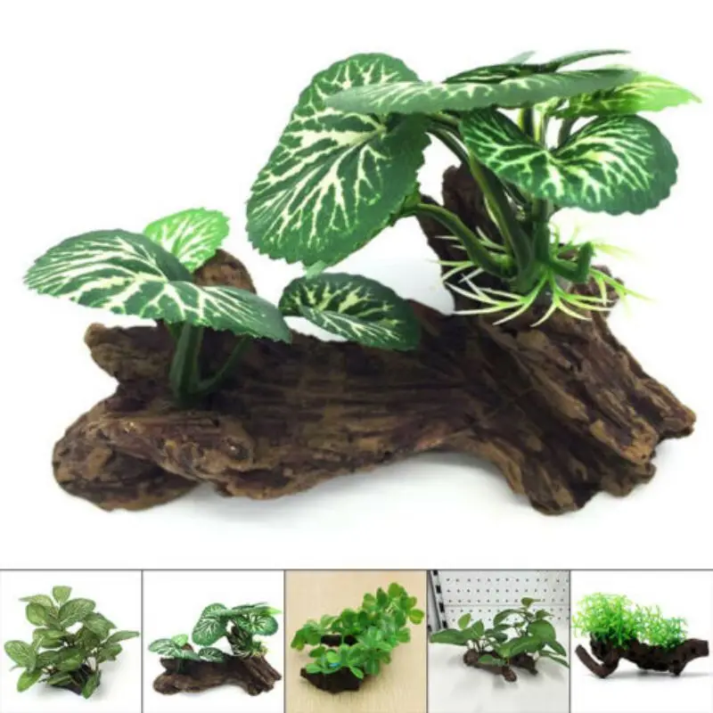 Plastic Artificial Turtle Tree - đánh giá và giá Planted Aquarium With Driftwood