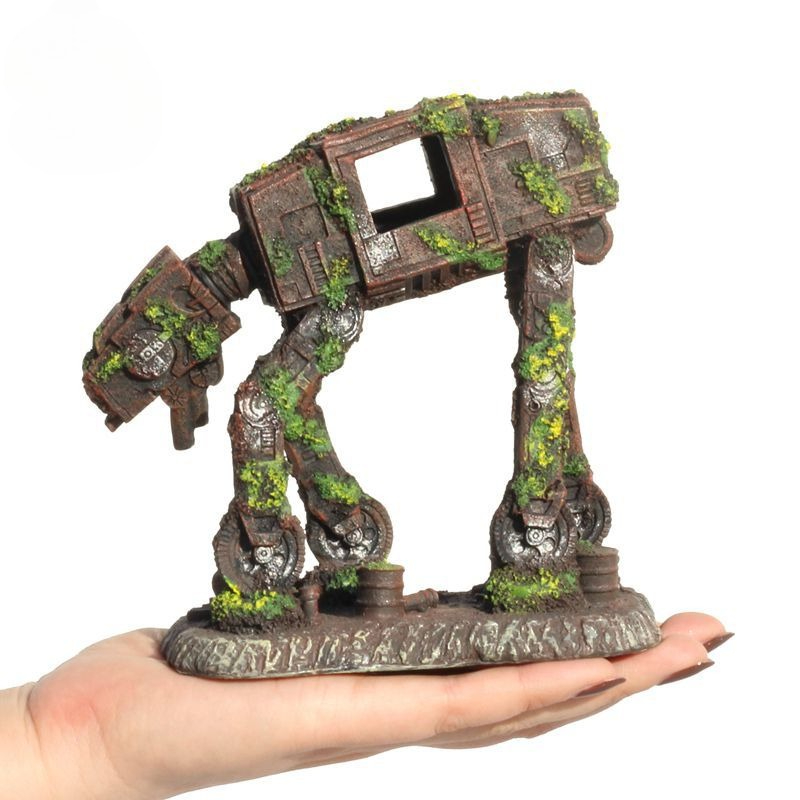 Ornament Resin Robotic Dog Aqu - đánh giá và giá Planted Aquarium With Driftwood