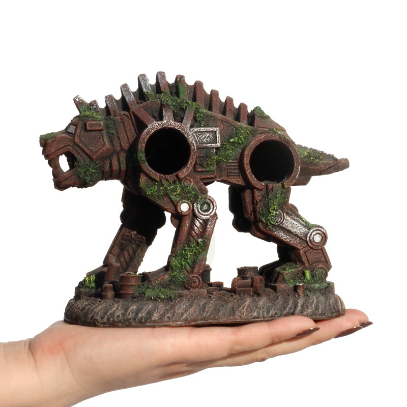 Ornament Resin Robotic Dog Aqu - đánh giá và giá Planted Aquarium With Driftwood