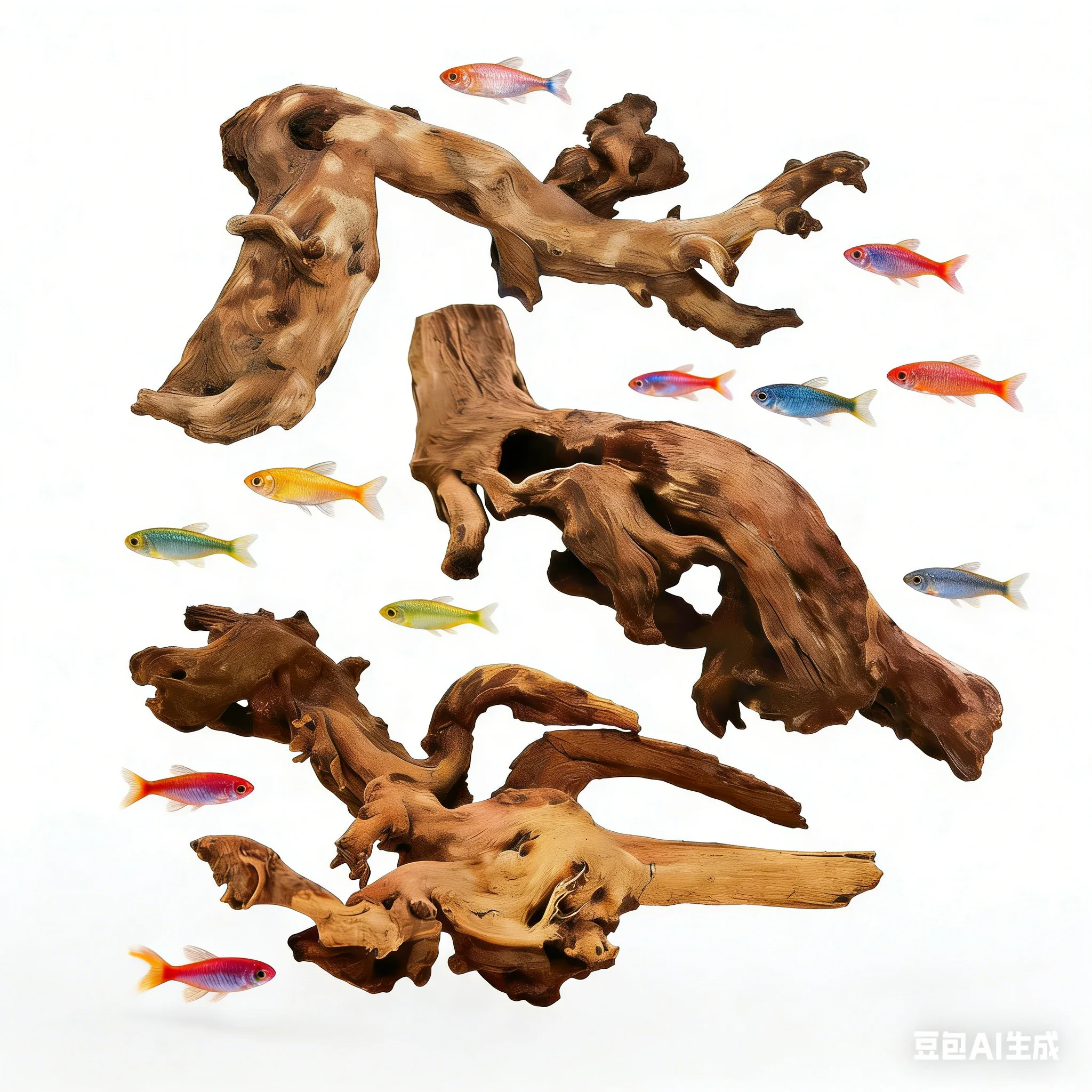New Natural Small Tree Trunk D - đánh giá và giá Planted Aquarium With Driftwood