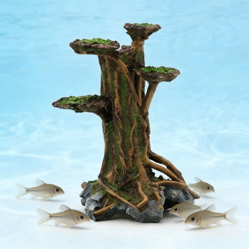 Artificial Moss Tree Driftwood - đánh giá và giá Planted Aquarium With Driftwood