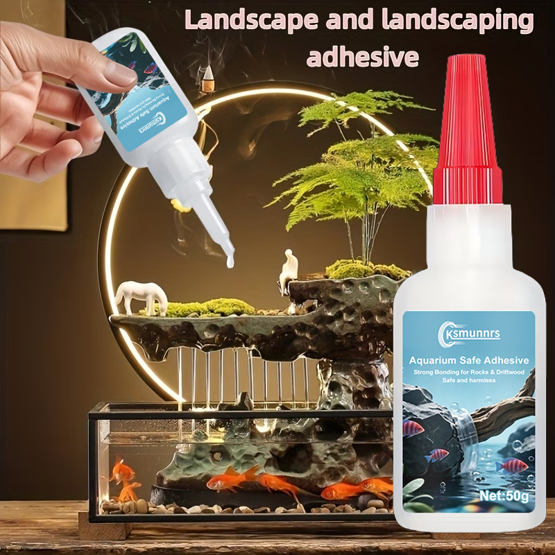 Aquarium Landscape Glue, Quick - đánh giá và giá Planted Aquarium With Driftwood