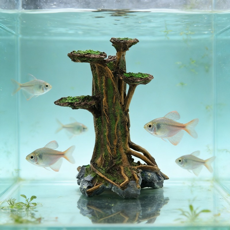 Artificial Moss Tree Driftwood - đánh giá và giá Planted Aquarium With Driftwood